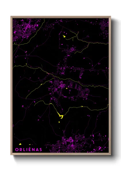 Une affiche de carte sur Orliénas