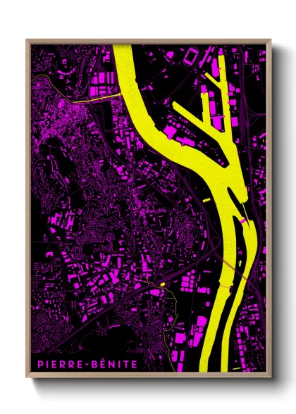 Une affiche de carte sur Pierre-Bénite