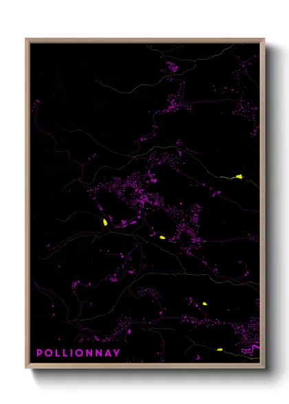 Une affiche de carte sur Pollionnay