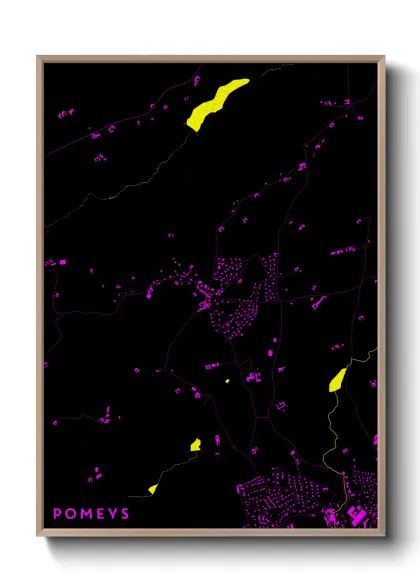 Une affiche de carte sur Pomeys