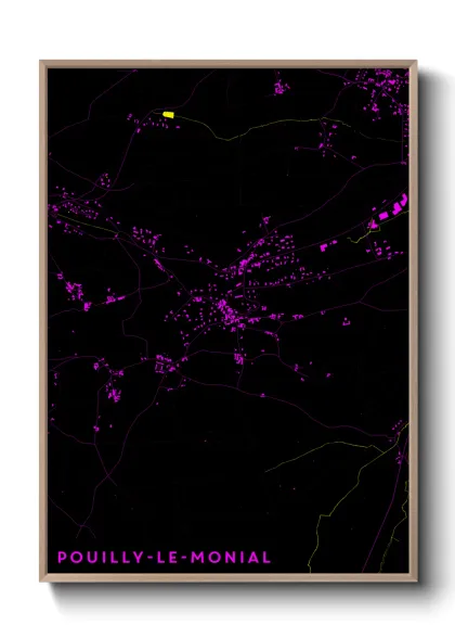 Une affiche de carte sur Pouilly-le-Monial