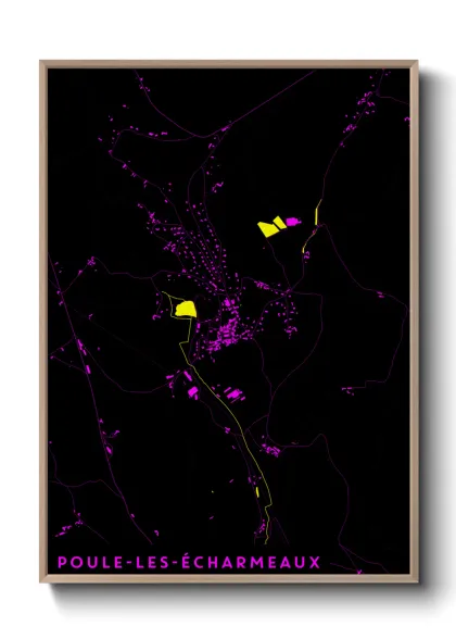 Une affiche de carte sur Poule-les-Écharmeaux