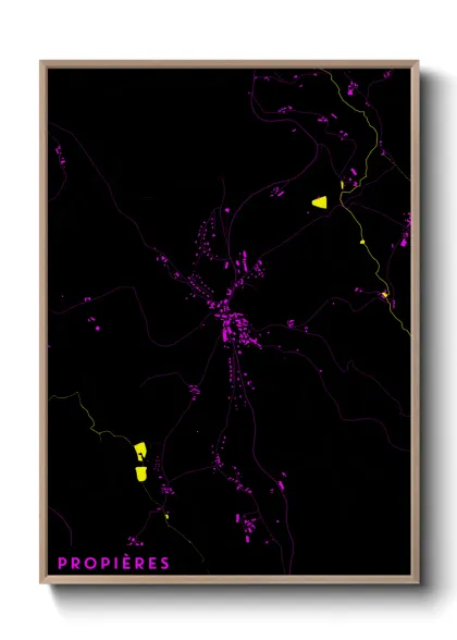 Une affiche de carte sur Propières