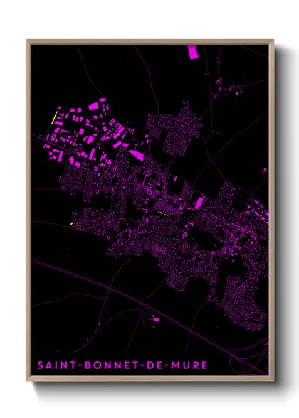 Une affiche de carte sur Saint-Bonnet-de-Mure