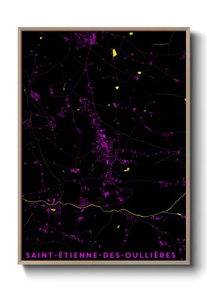 Une affiche de carte sur Saint-Étienne-des-Oullières