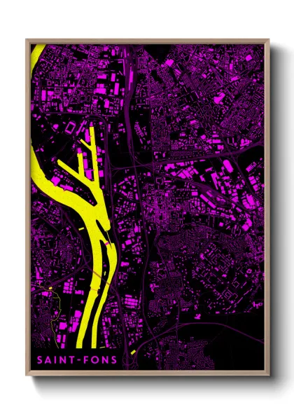 Une affiche de carte sur Saint-Fons