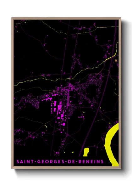 Une affiche de carte sur Saint-Georges-de-Reneins