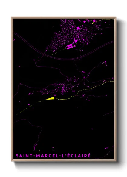 Une affiche de carte sur Saint-Marcel-l'Éclairé