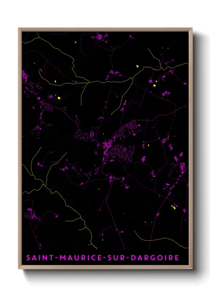 Une affiche de carte sur Saint-Maurice-sur-Dargoire