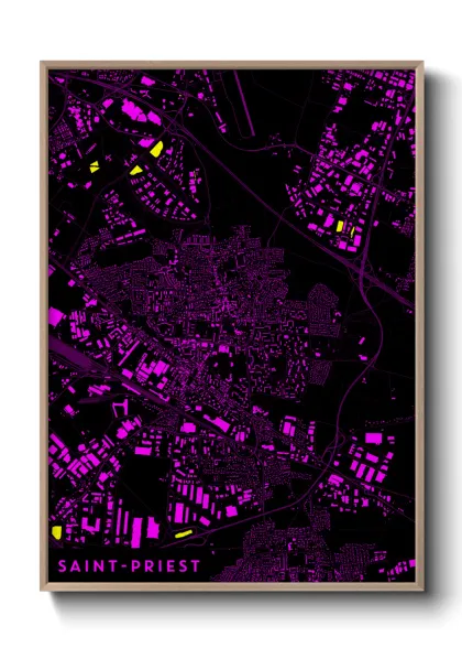 Une affiche de carte sur Saint-Priest