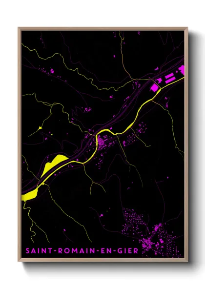 Une affiche de carte sur Saint-Romain-en-Gier
