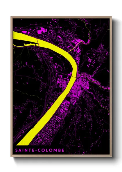 Une affiche de carte sur Sainte-Colombe