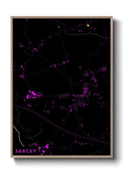 Une affiche de carte sur Sarcey