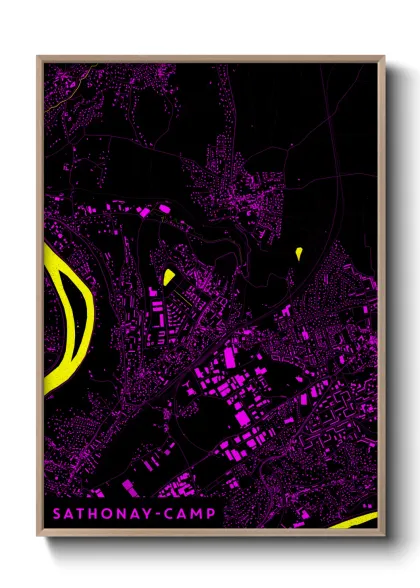 Une affiche de carte sur Sathonay-Camp