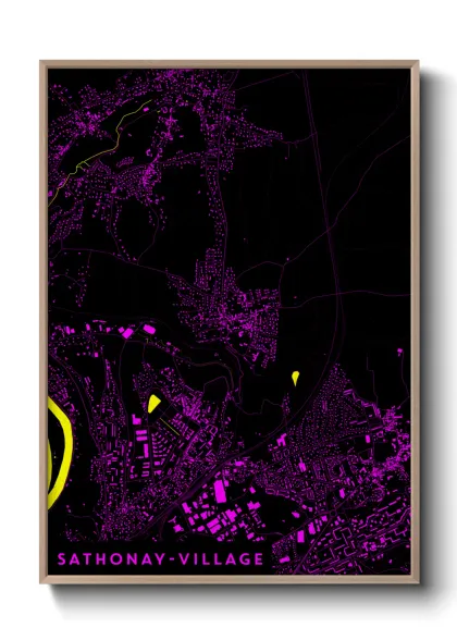 Une affiche de carte sur Sathonay-Village