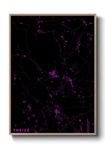 Une affiche de carte sur Theizé