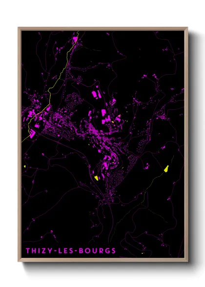 Une affiche de carte sur Thizy-les-Bourgs