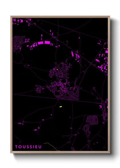 Une affiche de carte sur Toussieu