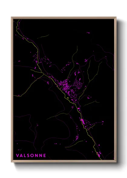 Une affiche de carte sur Valsonne