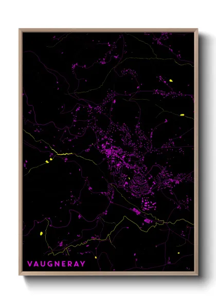 Une affiche de carte sur Vaugneray