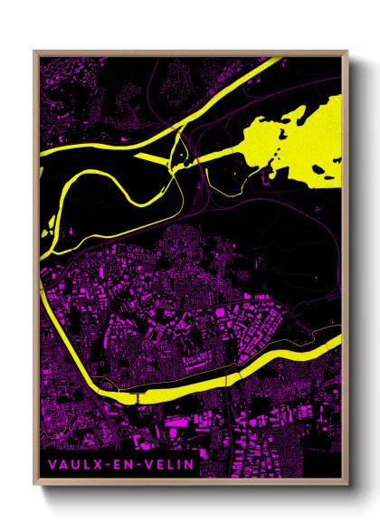 Une affiche de carte sur Vaulx-en-Velin