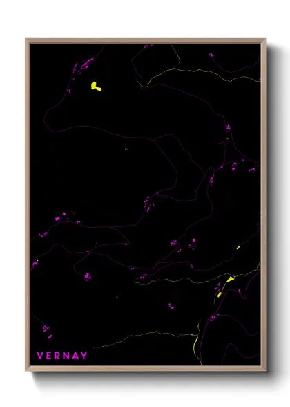 Une affiche de carte sur Vernay