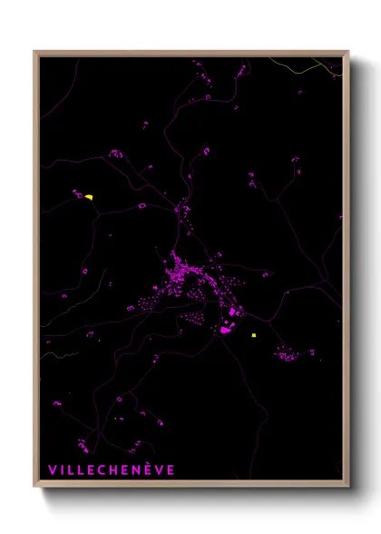 Une affiche de carte sur Villechenève