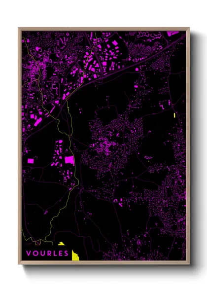 Une affiche de carte sur Vourles