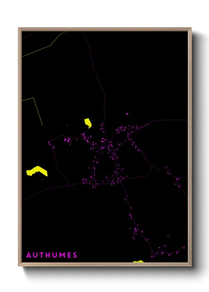 Une affiche de carte sur Authumes