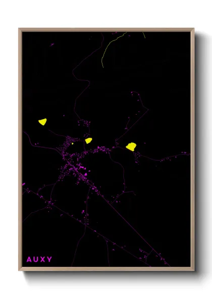 Une affiche de carte sur Auxy