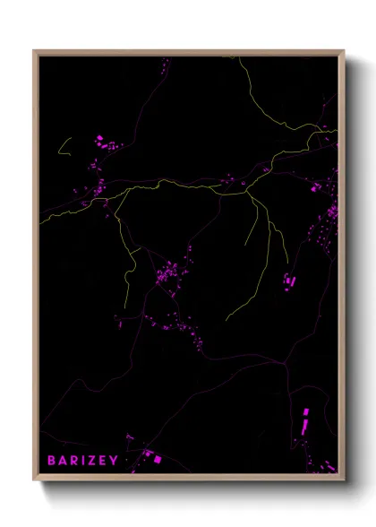 Une affiche de carte sur Barizey