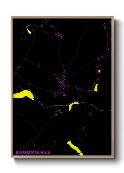 Une affiche de carte sur Baudrières