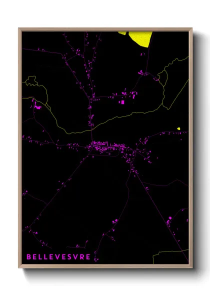 Une affiche de carte sur Bellevesvre