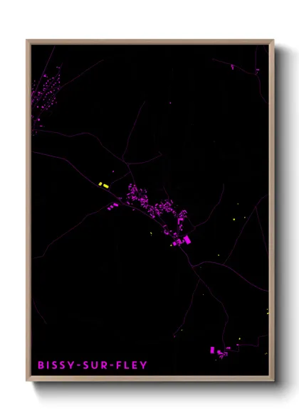 Une affiche de carte sur Bissy-sur-Fley