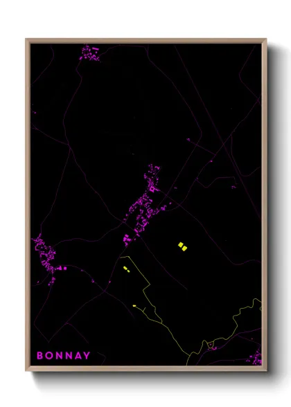 Une affiche de carte sur Bonnay