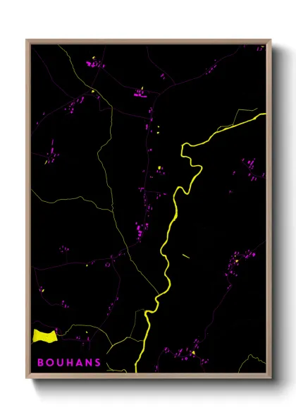 Une affiche de carte sur Bouhans
