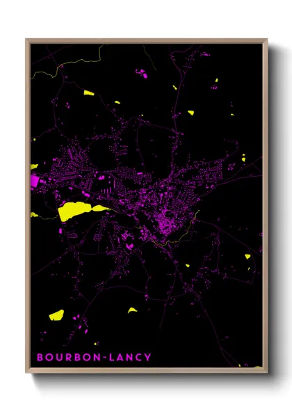 Une affiche de carte sur Bourbon-Lancy