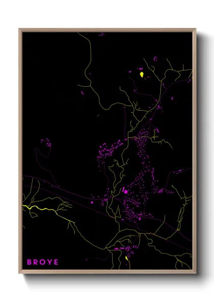 Une affiche de carte sur Broye