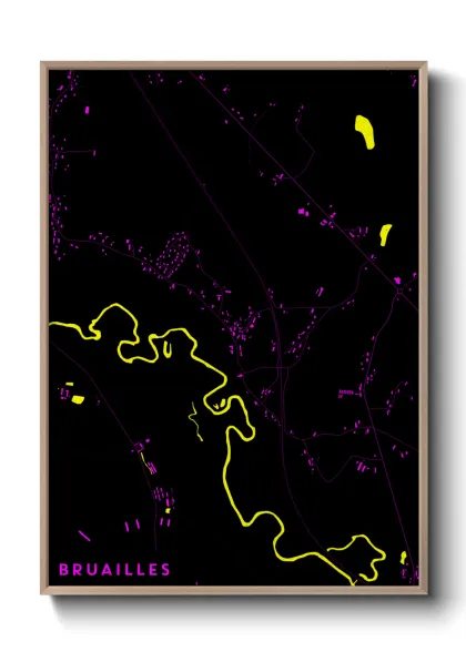 Une affiche de carte sur Bruailles