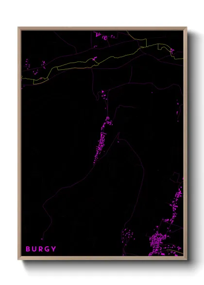 Une affiche de carte sur Burgy