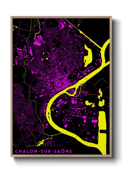 Une affiche de carte sur Chalon-sur-Saône