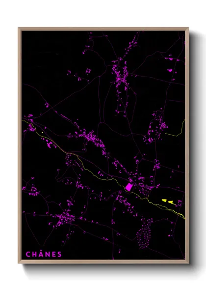 Une affiche de carte sur Chânes