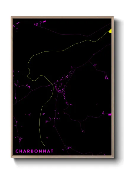 Une affiche de carte sur Charbonnat