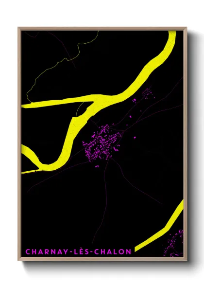 Une affiche de carte sur Charnay-lès-Chalon
