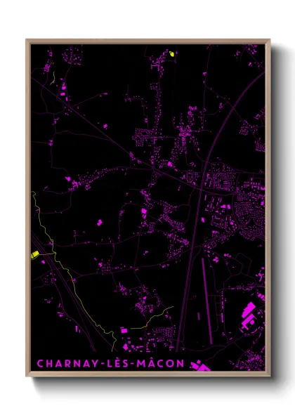 Une affiche de carte sur Charnay-lès-Mâcon