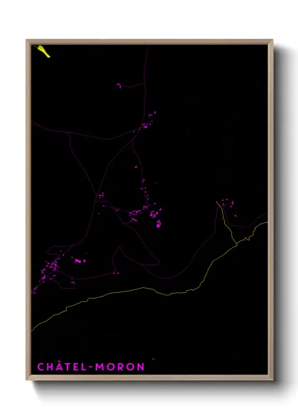 Une affiche de carte sur Châtel-Moron