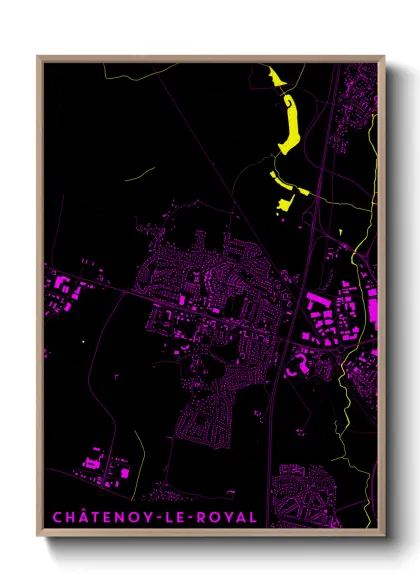 Une affiche de carte sur Châtenoy-le-Royal