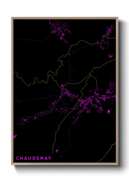 Une affiche de carte sur Chaudenay