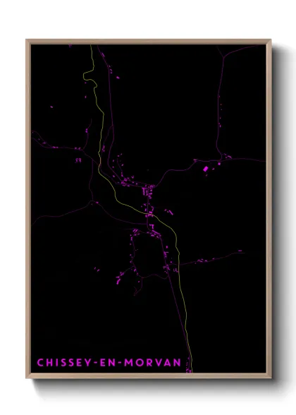 Une affiche de carte sur Chissey-en-Morvan
