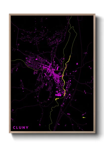 Une affiche de carte sur Cluny